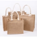 Miniatyrbillede 6 af 10: Kvinder linned taske Jute muleposer 36X32X19CM 36x32x19cm