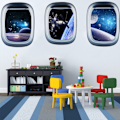 Miniatyrbild 1 av 5: 3D Space Astronaut Window Väggdekor Galaxy and Planet