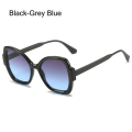 Miniatyrbillede 1 af 10: Butterfly Sunglasses Irregular Sunglasses SORT-GRÅ BLÅ Black-Grey Blue