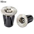 2st Ändpluggar Lås Handtag Styrplugg SILVER Silver
