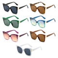 Miniatyrbillede 5 af 10: Cat Eye solbriller Oversized skærme SORT SORT Black