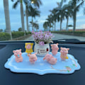 Miniatyrbild 7 av 10: 6st bilprydnader Piggy Center Console Dekoration Bil