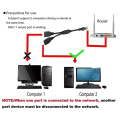Miniatyrbild 2 av 4: Ethernet Splitter Rj45 Splitter Ethernet Socket Adapter