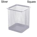 Mesh Pen Pot Pennhållare SILVER SQUARE SQUARE Silver Square-Square