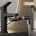 Miniatyrbillede 1 af 10: Universal Rotation Vandhane Sprøjtehoved SORT ENKEL ENKELT Black Single-Single