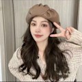 Miniatyrbillede 7 af 10: Baret Cap PU Læder Baretter BEIGE Beige