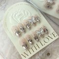 Pikkukuva 3 / 7: 10 kpl/laatikko 3D Butterfly Käsintehdyt Nails Splinter Diamond False SShort