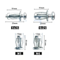 Miniatyrbilde 2 av 10: 5 stk/pakning kronbladnagler låsemutter 5 SETT M6X25MM 5 SETT M6X25MM 5 Sets M6x25mm