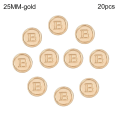 Miniatyrbilde 1 av 10: 20 stk Metall Bokstav B-knapper Skjorteknapper GULL 25MM20STK 20STK gold 25MM20pcs-20pcs