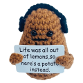 Miniatyrbild 1 av 10: Rolig positiv potatisstickad potatisdocka 6 6 6