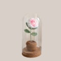 Miniatyrbillede 5 af 5: Flora gaver lyserøde roser med glaskuppel kunstige blomster Pink