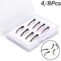 Miniatyrbilde 6 av 7: 4/8stk Bionic Agn Fluefiske Lure B-4STK B-4STK B-4Pcs