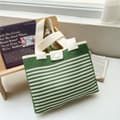 Stribet strikkepose Mulepose GRØN green