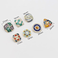 Miniatyrbilde 2 av 10: 10 stk Metallblomstknapper Rhinestone-knapp C C C