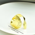 Miniatyrbillede 2 af 7: 12 Stk Servietring Metal Pileblad Guldblad Servietringe