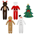 Pikkukuva 8 / 9: Tonttu-asusteet Set Jouluinen tonttunukkeasu Gingerbread man