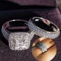 Miniatyrbilde 6 av 8: 2 STK Zirkon Micro-Inlaid Ring Diamantringer STØRRELSE 6 STØRRELSE 6 size 6