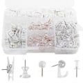 Miniatyrbilde 1 av 7: Push Pins Set Clear Push Pins Pins med kroker