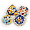 Miniatyrbilde 4 av 10: 10 stk Metallblomstknapper Rhinestone-knapp C C C