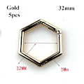 Miniatyrbilde 10 av 10: 5stk Fjær Heksagon-Ringspenner Karabinkrok SØLV 32MM Silver 32mm