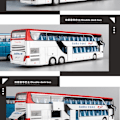 Miniatyrbillede 8 af 10: Alu Bus Model Dobbelt Sightseeing Bus GULD gold