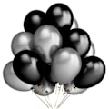 Miniatyrbilde 8 av 10: 30stk Latex Ballong Oppblåsbar Dekor Ballong SORT SLIVER SORT Black Sliver