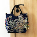 Miniatyrbillede 5 af 10: Peacock Broderet Tote Bag Lærred Håndtaske SORT NORMAL black normal version-normal version