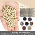 Miniatyrbilde 5 av 10: 500 STK Hårperler Micro Links Ringer BEIGE Beige