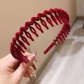 Miniatyrbillede 1 af 10: Hårklemme Ansigtsvask Pandebånd VINRØD Wine Red