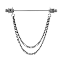 Pikkukuva 1 / 10: Kaulustanko Pin Solmio rintakoru MUSTA DOUBLE CHAIN ​​DOUBLE CHAIN Black Double Chain-Double Chain