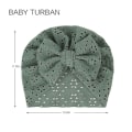 Miniatyrbillede 2 af 10: 2 Stk Baby Turban Hat Motorhjelm Hat SORT SORT Black