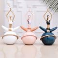 Miniatyrbild 5 av 8: Yogafigurer Yogaställningsskulpturer VIT D D White D-D