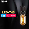 Miniatyrbild 1 av 10: LED glödlampa Vintage Bulb T45 6W T45 6W T45 6W