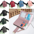 Miniatyrbilde 5 av 10: Dame Kort Lommebok Clutch Veske SVART Black