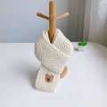Miniatyrbillede 4 af 10: Børne tørklæde strikket sjal BEIGE beige