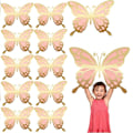 Miniatyrbillede 5 af 5: 12 Stk 3D Sommerfugle Vægpinde Papir Sommerfugle Sæt Dyr Pink Gold 12pcs-12pcs