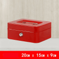 Miniatyrbillede 1 af 8: Metal Kasseboks Sikkerhed Pengeskab RØD 20CM X 16CM X 9CM RED 20cm x 16cm x 9cm