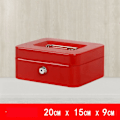 Pikkukuva 1 / 8: Metallinen kassakaappi PUNAINEN 20cm x 16cm x 9cm RED 20cm x 16cm x 9cm
