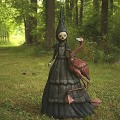 Miniatyrbillede 4 af 10: Hekse Skulpturer Kunst Dukke Skulpturer FLAMINGO HEKSE FLAMINGO Flamingo Witch