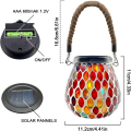 Miniatyrbillede 5 af 10: Mosaik Solar Lights Mason Jar Lampe RØD CYLINDER CYLINDER Red Cylinder-Cylinder