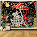 Pikkukuva 5 / 5: Skull Mushroom Tapestry Party Hanging Cloth Skeleton Home