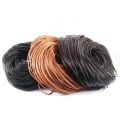 Miniatyrbillede 3 af 8: 2 Meter Rund Thong Cord Halskæde Armbånd Reb KHAKI 4MM 4MM khaki 4mm-4mm
