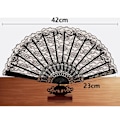 Miniatyrbillede 2 af 10: Folding Fan Dance Fan SORT Black