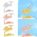 Miniatyrbilde 7 av 10: Butterfly Display Base Holder Krystall Ball Display Stand GULL Gold