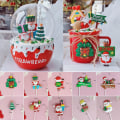 Miniatyrbilde 7 av 10: 1/5 STK Christmas Cake Toppers God Jul 3 3 3