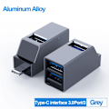 Pikkukuva 1 / 10: USB keskitin Type-C -jakaja TYYPPI-C HUB HARMAA TYYPPI-C HUB HARMAA Type-C HUB Grey