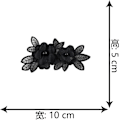 Miniatyrbillede 4 af 10: 12 stk Blomsterblondebroderede patches Sort 3D-blomster Sy på