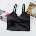 Miniatyrbillede 5 af 10: Dame Tube Top Satin Crop Toppe SORT black