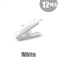 Miniatyrbilde 10 av 10: Plasttetningsklemme Lufttørkeklemme HVIT(TAU)-12 STK White(Rope)-12pcs
