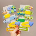 Miniatyrbilde 3 av 7: 8 stk Love Hair Clip Side Clip ROSA&GUL pink&yellow